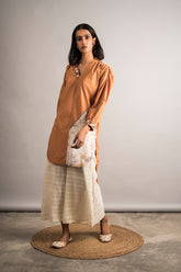 Rust Hi Low Tunic Set - Auruhfy India